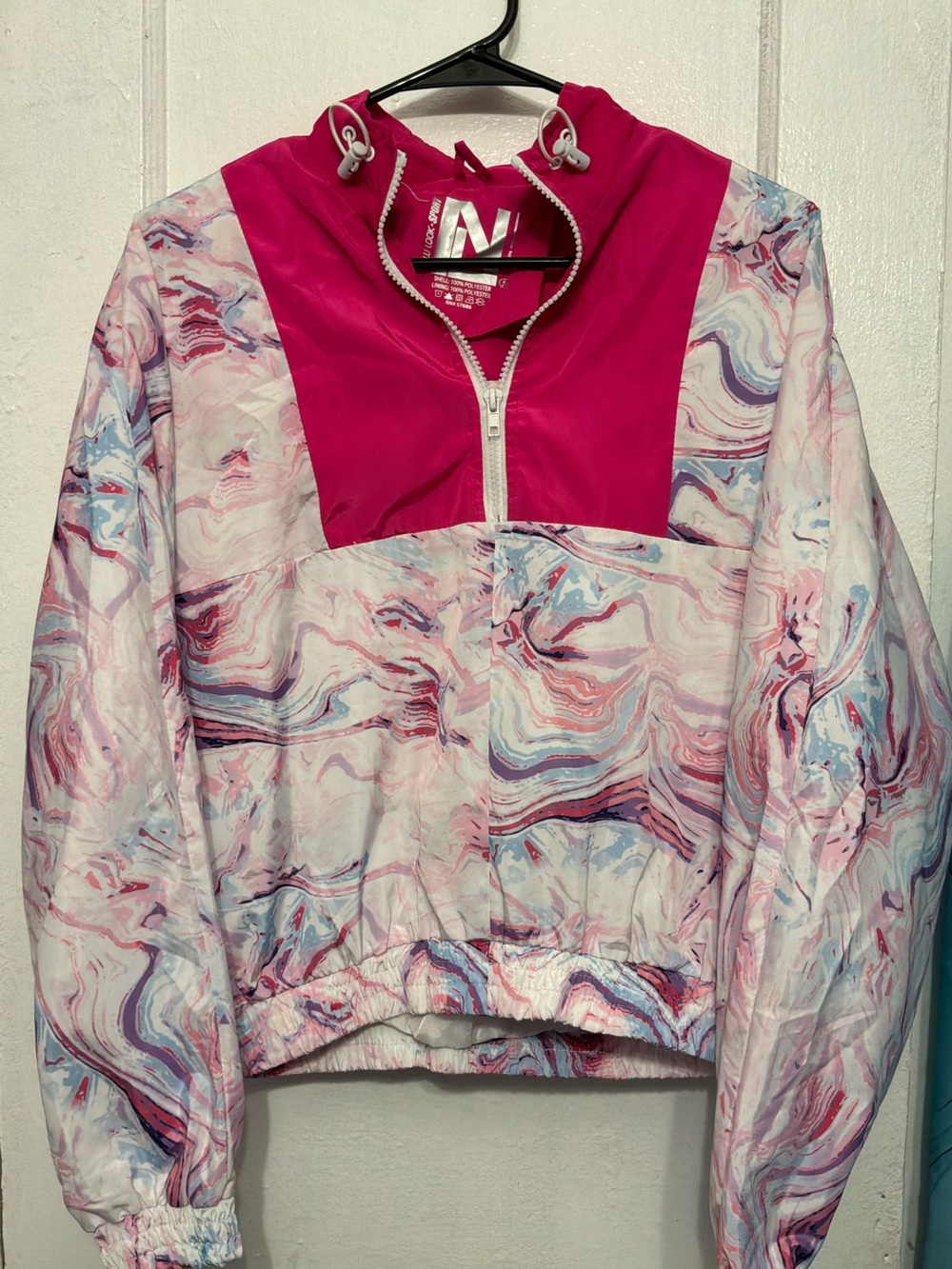 ✨ Vibrant Pastels Marble Print wind breaker • Elastic Waist • Rare Find!